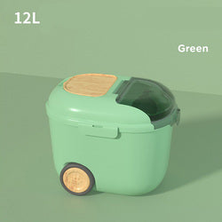 PAWS ASIA Wholesale Plastic Large Capacity Storage Seal Pet Food Container Box With Wheel