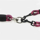 PAWS ASIA Custom Soft Polyester Stripe Color Double Dog Leash With Comfortable Handle