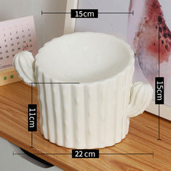 PAWS ASIA Suppliers Custom Ceramic Luxury Cactus Tall Non Slip Elevated Slanted Cat Bowl Dog