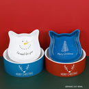 PAWS ASIA Wholesale Christmas Cute Round Ceramic Cat Bowl Dog Feed Food And Water