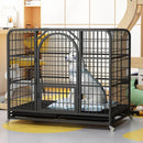 PAWS ASIA Suppliers Pet Carrying Large Dog Cages Metal Kennels With Wheels And Trays