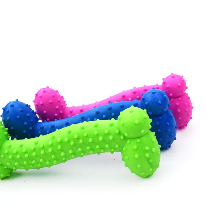 PAWS ASIA Manufacturers Direct Sale TPR Tooth Clean Spiky Molar Dog Bone Toy