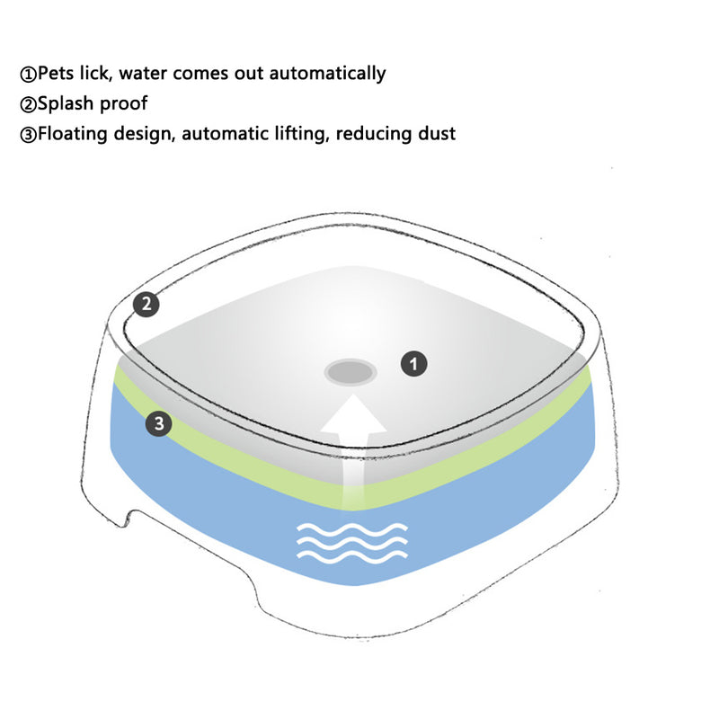 PAWS ASIA Manufacturer No Spill Creative Auto Adjustable Floating Buoyancy Dog Water Bowl Drinking