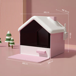 PAWS ASIA Manufacturers New Oversized Splash Proof Cat Toilet House With Drawer And Mat