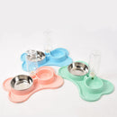 PAWS ASIA Manufacturers High Quality 2 in 1 Stainless Steel Double Pet Bowl With Water Bottle