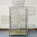 PAWS ASIA Wholesale Stainless Steel Large Indoor 3 Layer Display Cat Cages Condo With Tray