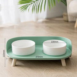 PAWS ASIA Suppliers Modern Upgrade Protect Cervical Raised Ceramic Non Slip Double Cat Bowl