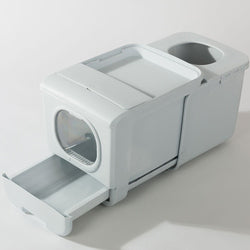 PAWS ASIA Suppliers Multifunctional Expandable Enclosed Large Drawer Type Cat Litter Box With Scratcher