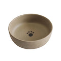 PAWS ASIA Wholesale Brown Ceramic Cute Drinking Food Feeding Unique Round Cat Bowl