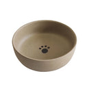 PAWS ASIA Wholesale Brown Ceramic Cute Drinking Food Feeding Unique Round Cat Bowl