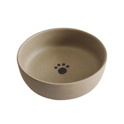 PAWS ASIA Wholesale Brown Ceramic Cute Drinking Food Feeding Unique Round Cat Bowl