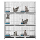 PAWS ASIA China Manufacturers Galvanized Steel Pipe Enclosures Large Commercial Pet Breeding Cat Cage 3 Layer