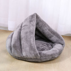 PAWS ASIA Suppliers Custom Modern Luxury Soft Plush Removable Half Enclosed Novelty Cute Round Calming Cat Bed Sofa