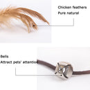 PAWS ASIA Factory Wood Interactive Teaser Feather Wand Mouse Cat Toy Stick With Bell
