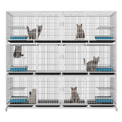 PAWS ASIA China Manufacturers Galvanized Steel Pipe Enclosures Large Commercial Pet Breeding Cat Cage 3 Layer