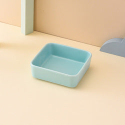 PAWS ASIA Factory Square Elevated Ceramic Pet Feeding Double Dog Cat Bowl With Wood Stand