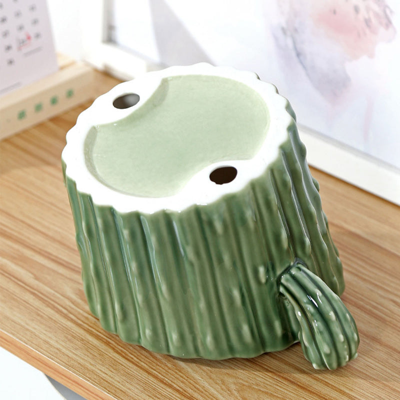 PAWS ASIA Suppliers Custom Ceramic Luxury Cactus Tall Non Slip Elevated Slanted Cat Bowl Dog