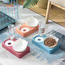 PAWS ASIA Manufacturers Adjustable 15 Degree Tilted 2 In 1 Feeding Bottle Cat Shape Bowl