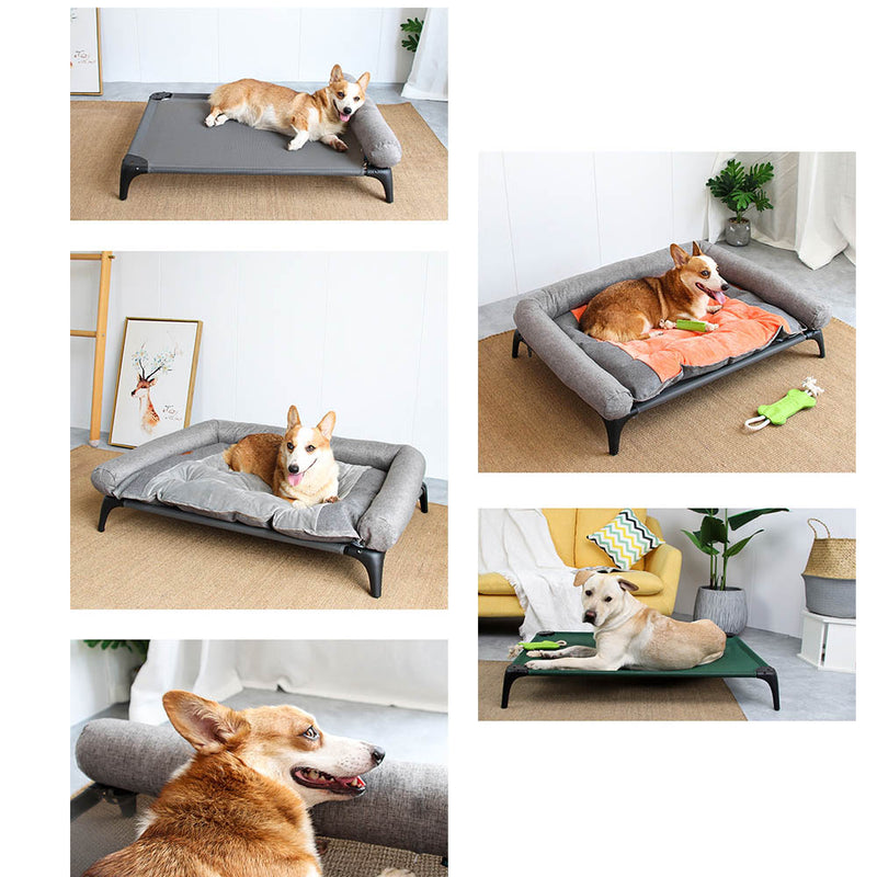 PAWS ASIA Factory Steel Framed Outdoor Travel Anti Slip Washable Elevated Camp Cooling Dog Bed Pet Cot