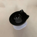 PAWS ASIA Factory New Design Cat Shape Transparent 15 Degree Tilted Raised Double Cat Bowl With Plastic Stand
