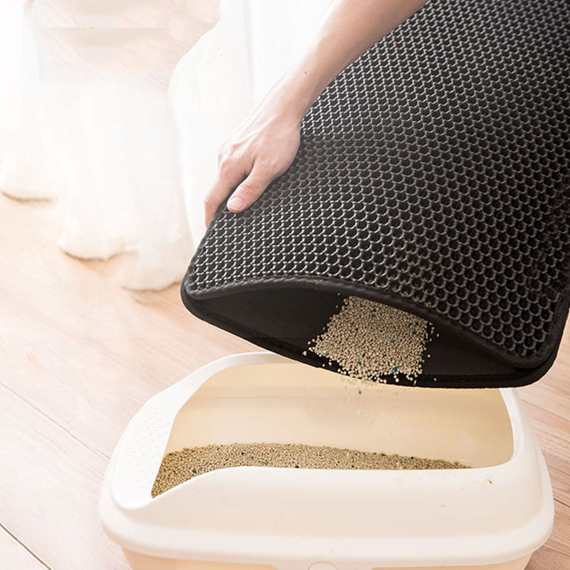 PAWS ASIA Suppliers High Quality EVA Double Layer Scratching Cat Litter Mat Trapper Pet Feeder Pad With Anti Slip Bottom