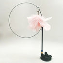 PAWS ASIA Manufacturers Steel Wire Interactive Suction Cup Long Stick Cat Toy With Feather