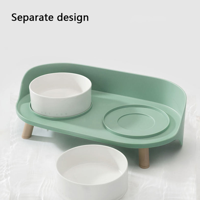 PAWS ASIA Suppliers Modern Upgrade Protect Cervical Raised Ceramic Non Slip Double Cat Bowl