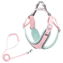 PAWS ASIA China Manufacturers Suede Adjustable Reflective Dog Vest And Leash Harness