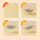 PAWS ASIA Supplier New Ceramic Elevated Protect Cervical Cute Slant Cat Bowl