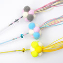 PAWS ASIA Manufacturers Plastic Colorful Tassel Interactive Teaser Cat Toy Wand With Bell