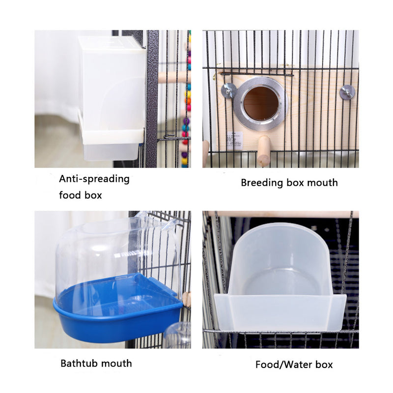 PAWS ASIA Chinese Factory Metal White Parrot Macaw Open Top Breeding Big Bird Cage With Tray Aviary