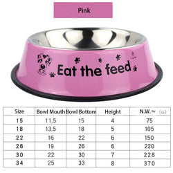 PAWS ASIA Suppliers Dropshipping Stainless Steel Non Slip Multi Color Print Pet Feeder Dog Bowl Cat