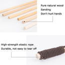 PAWS ASIA Factory Wood Interactive Teaser Feather Wand Mouse Cat Toy Stick With Bell