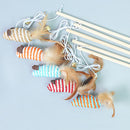 PAWS ASIA Factory Wood Interactive Teaser Feather Wand Mouse Cat Toy Stick With Bell