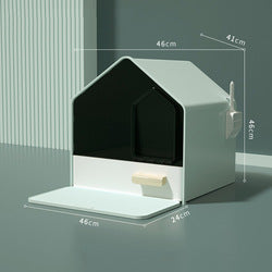 PAWS ASIA Suppliers New High Quality Modern Large Closed Splash Proof Luxury Drawer Type Cat Litter Box Toilet