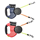 PAWS ASIA Factory Multifunction Double Retractable Dog Leash With Flashlight And Poop Bag Holder