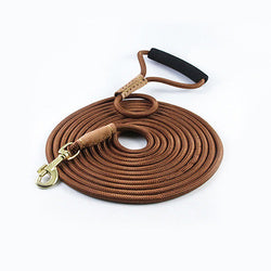 PAWS ASIA Wholesale Custom Black Nylon Rope Pet Training Tracking Long Dog Leash 10m 20m