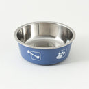 PAWS ASIA Wholesale High Quality Printed Portable Non Slip Large Stainless Steel Dog Food Bowls