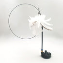 PAWS ASIA Manufacturers Steel Wire Interactive Suction Cup Long Stick Cat Toy With Feather