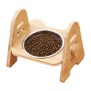 PAWS ASIA Factory New Raised 15 Degree Tilted Ceramic Adjustable Cat Bowl With Wood Stand