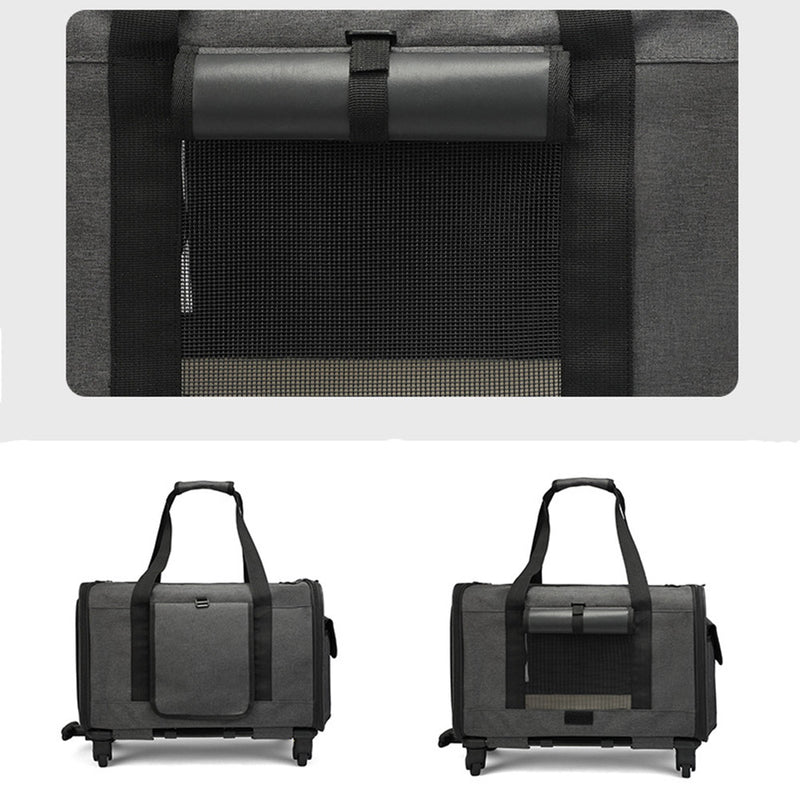 PAWS ASIA Wholesale Multifunctional Outdoor Collapsible Pet Trolley Case Cat Carrier Dog Bags With Wheels