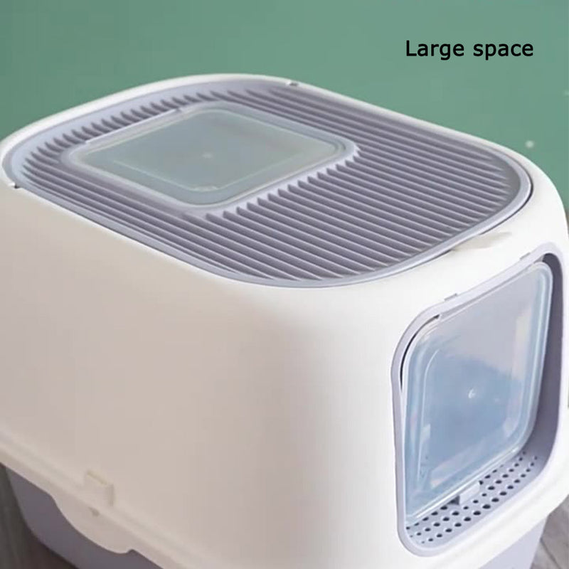 PAWS ASIA Wholesale Custom Plastic Big Leak Proof Top Entry Drawer Cat Litter Box With Shovel