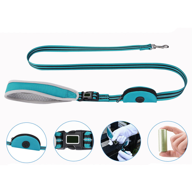 PAWS ASIA Wholesale Nylon Reflective Dog Leash With Poop Bag And Multifunctional Handle Pet Rope
