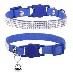 PAWS ASIA Wholesale Pet Accessories Breakaway Luxury Rhinestone Dog Cat Collar With Bells