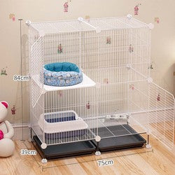 PAWS ASIA Manufacturers Cheap Indoor Large 3 Layer White Display Pet Cat Cages House