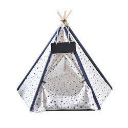 PAWS ASIA Manufacturers Luxury Design Wood Frame Foldable Dog Bed Tent Kennel Cat Teepee
