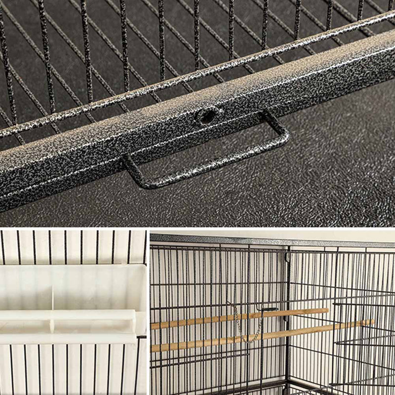 PAWS ASIA Manufacturers Easy Clean Double Layer Large Parrots Big Bird Cage With Tray And Wheel