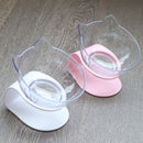 PAWS ASIA Suppliers Pet Transparent Raised 15 Degree Tilted Plastic Double Feeding Cat Bowl Dog