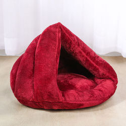 PAWS ASIA Suppliers Custom Modern Luxury Soft Plush Removable Half Enclosed Novelty Cute Round Calming Cat Bed Sofa
