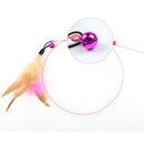 PAWS ASIA Wholesale High Quality Steel Wire Interactive Bells Feather Funny Cat Toy Teaser Wand